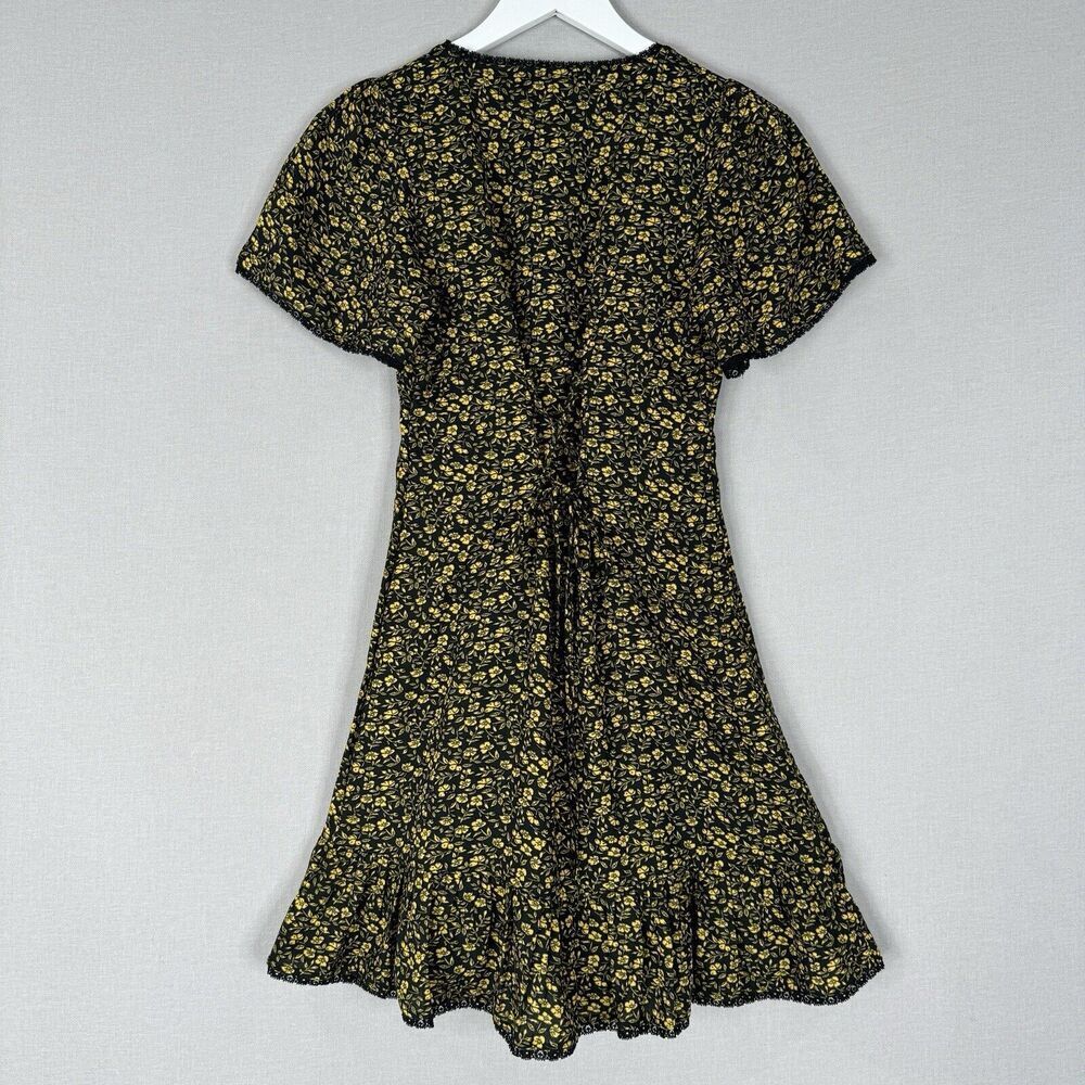 Urban Outfitters Women Dress Extra Small Black Newport Micro Floral Fairy Grunge - Picture 9 of 15